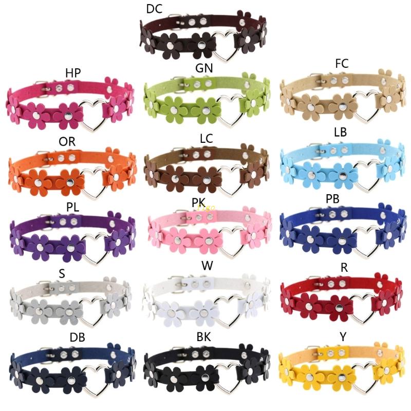 Vòng Cổ Choker Da Hình Trái Tim Ngọt Ngào Phong Cách Punk