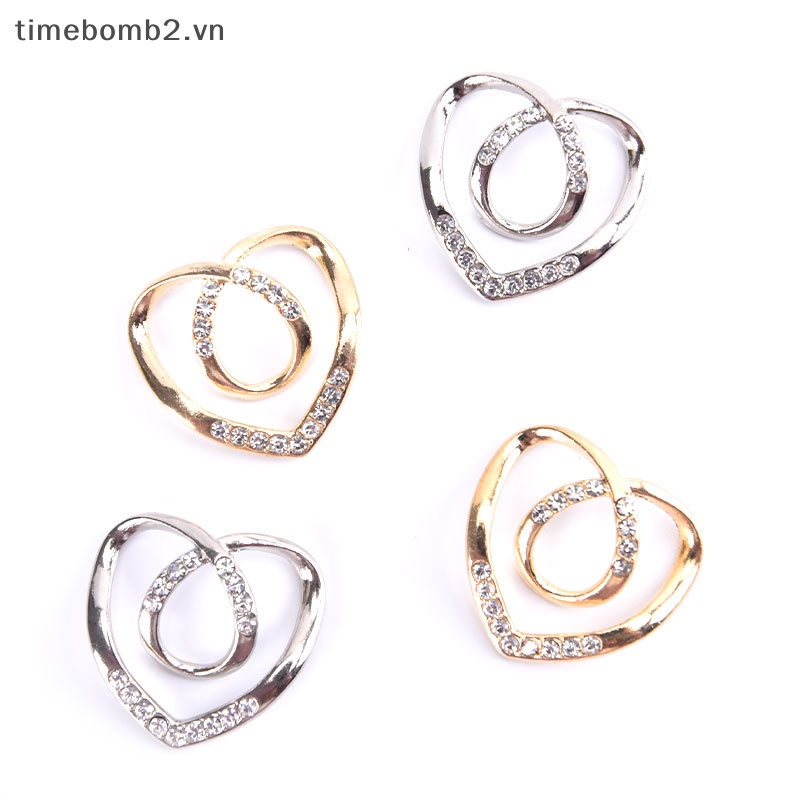 {Timebomb} Ghim Cài Khăn Choàng Lụa Pha Lê Hình Trái Tim Cho Nữ