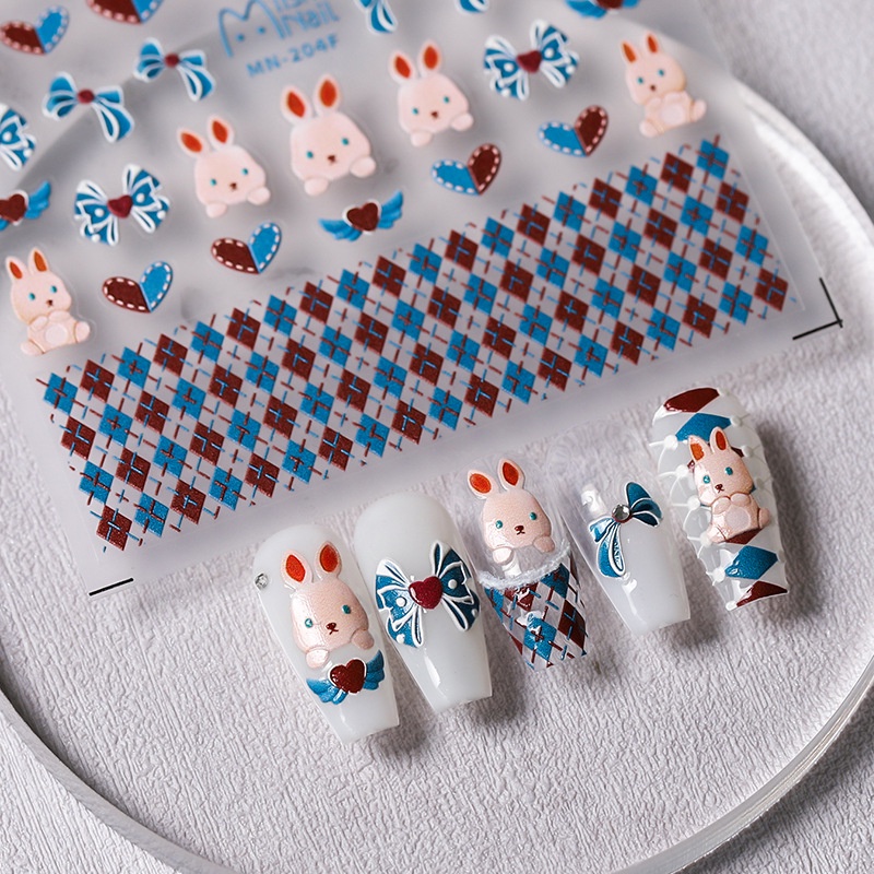 Miếng Dán Trang Trí Móng Tay Họa Tiết Hoạt Hình 5d Dễ Thương Cho Bé ts-2611