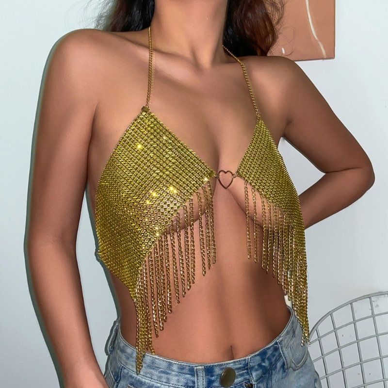 Vòng cổ Bodychain Thiết Kế Dạng Tua Rua Quyến Rũ Cho Nữ