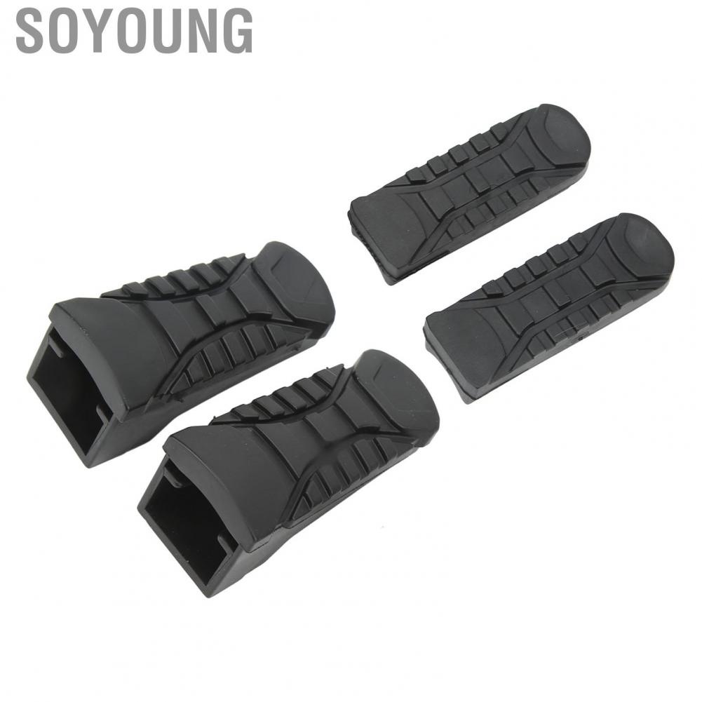 Soyoung Motorcycle Foot Pegs Cover  Rubber Front and Rear Uneven Surface Comfortable Pedaling 4PCS for Motorbike