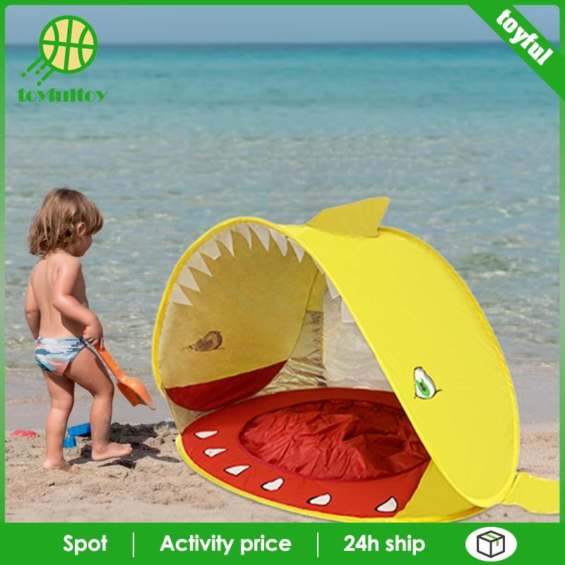 Lều Cắm Trại Bãi Biển Di Động Với Túi Đựng Họa Tiết Sọc Xanh Lá Cho Bé Trai / Bé Gái