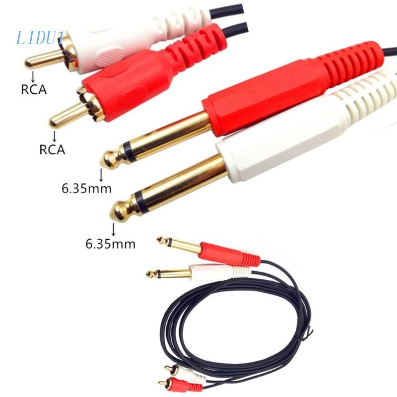 Cáp Chuyển Đổi LIDU1 1 / 4 "2 Dual 6.35mm Mono Male Sang 2 RCA Male AUX