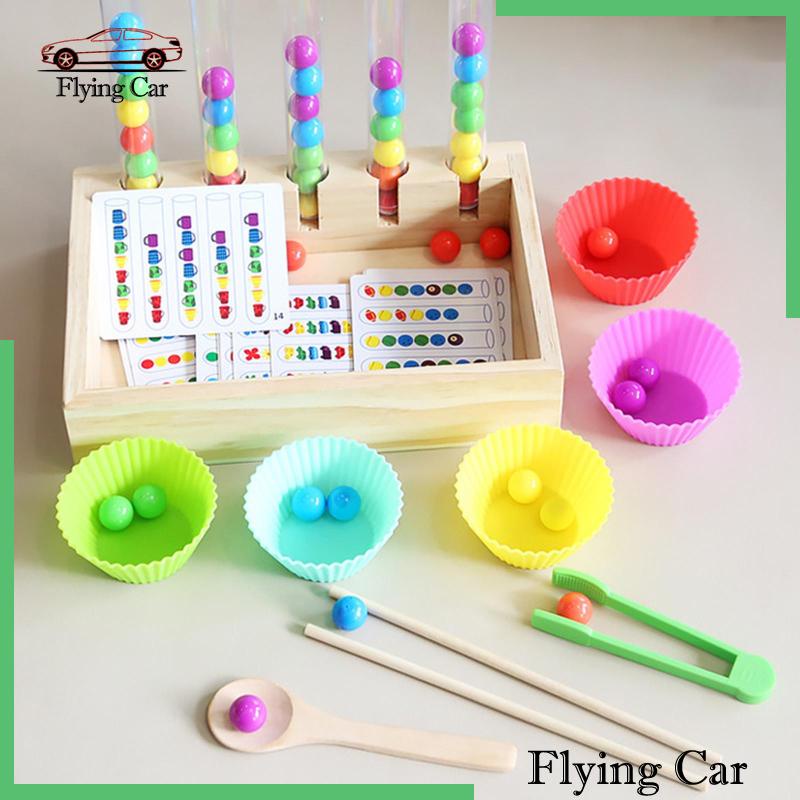 Bộ Đồ Chơi Luồn Bóng Cầu Vồng Bằng Gỗ Lzdjfmy2 Dành Cho Bé