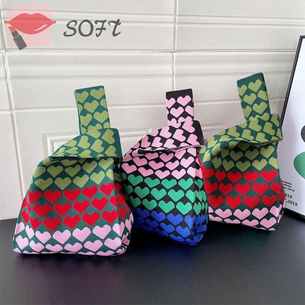 Túi Đeo Vai Mini Bằng Len Dệt Kim Có Dây Thắt Nút Dành Cho Nữ