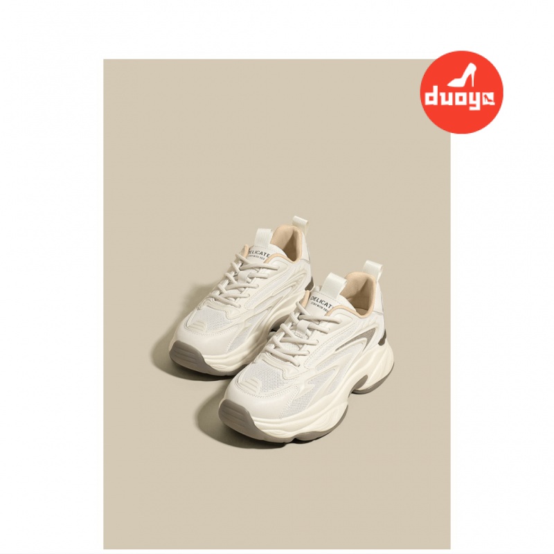 Duoya Giày Thể Thao Da Thật Đế Dày Mềm Mại Màu Trắng Thời Trang Thu Đông Đơn Giản Cho Nữ Giới Miễn Phí Vận Chuyển
