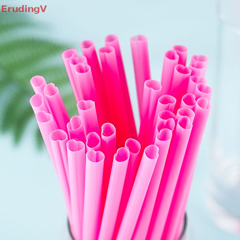 Bộ 100 Ống Hút Hình Trái Tim Dùng Một Lần Tiện Dụng