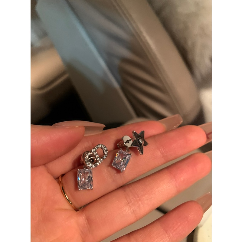 Khuyên Tai Đính Đá Zircon Lấp Lánh Thời Trang Cao Cấp Cho Nữ