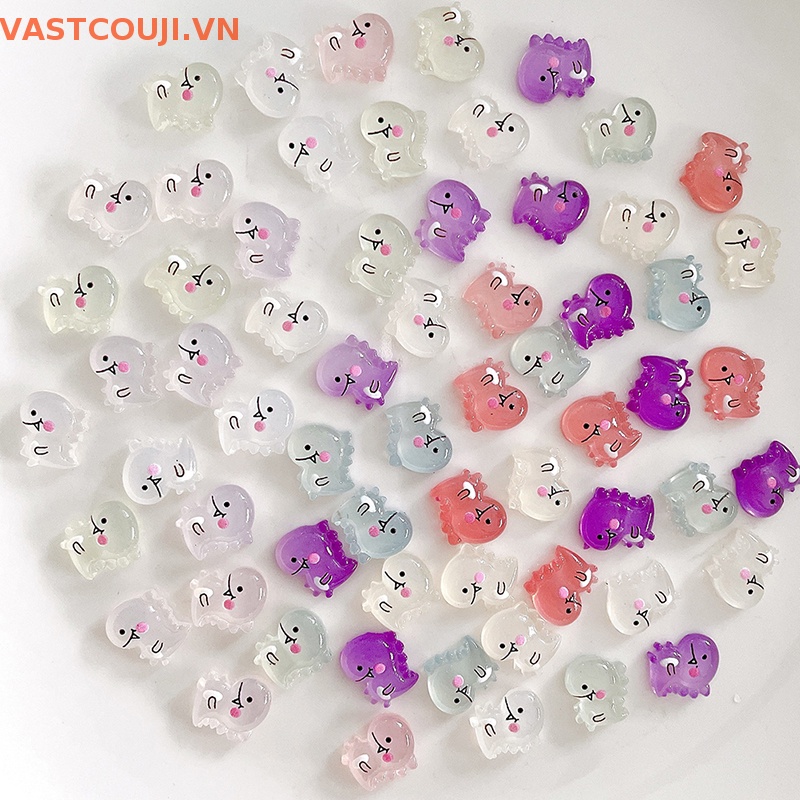 Set 10 Phụ Kiện Trang Trí Móng Tay Hình Khủng Long Phát Quang DIY