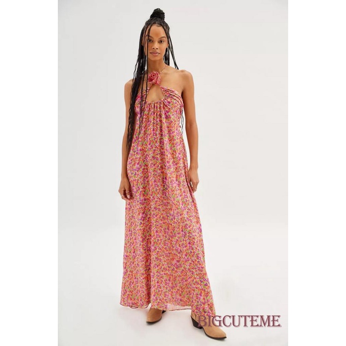 Đầm Dài Không Tay In Họa Tiết Hoa 3D Thời Trang Mùa Hè Dành Cho Nữ