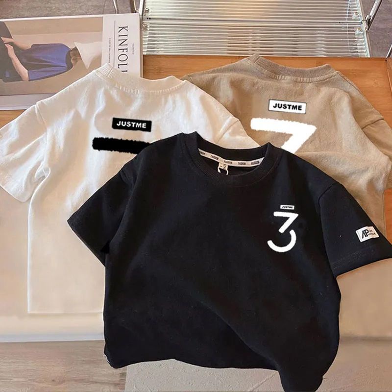 Áo phông cho bé trai  tay ngắn 100% cotton bé trai mặc quần áo in áo phông trẻ em phong cách hàn quốc thời trang hàng đầu kebaya budak lelaki