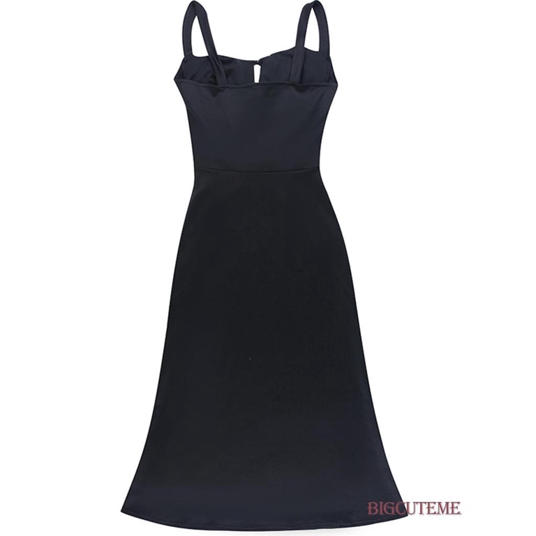 Đầm Hai Dây Dáng Dài Ôm Sát Màu Trơn Thời Trang Mùa Hè Cho Nữ