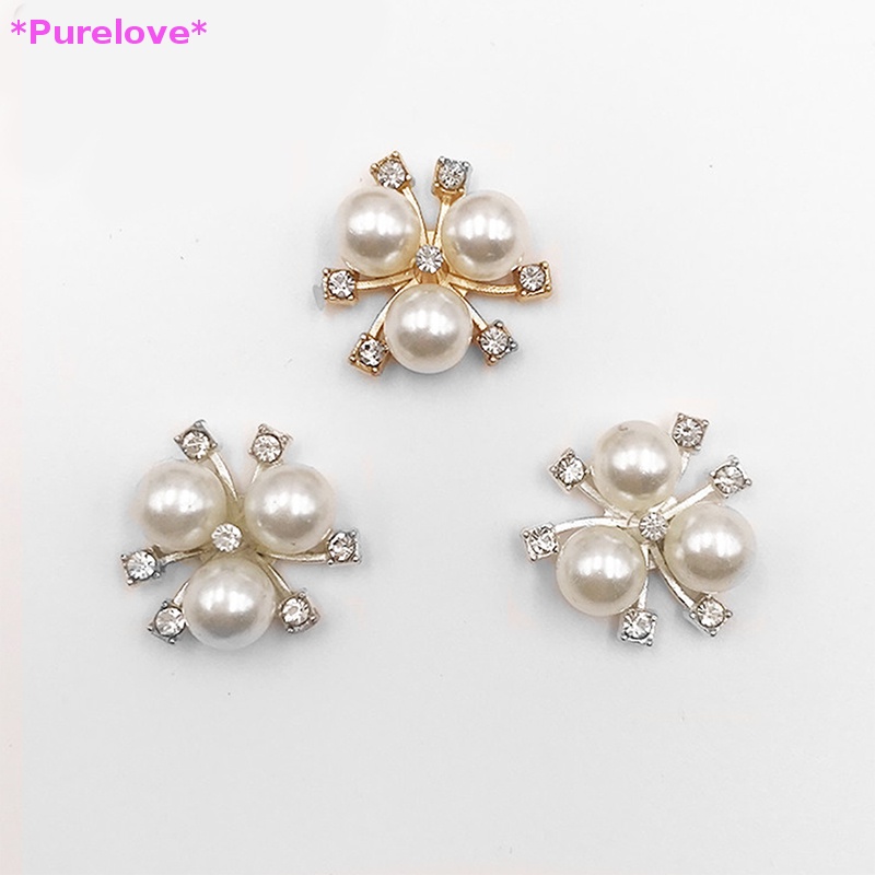 Bộ 10 Nút Áo Hình Hoa Đính Ngọc Trai Trang Trí Đám Cưới DIY Mới