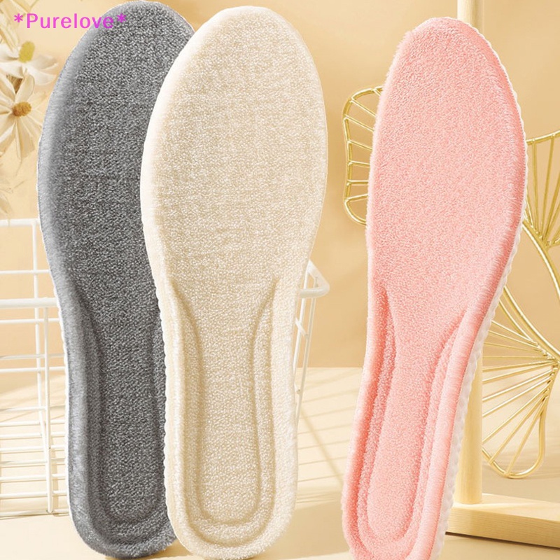 1 Cặp Đế Lót Giày Chất Liệu Cotton Dày Dặn Giữ Ấm Mềm Mại Dành Cho Nam Và Nữ Mới