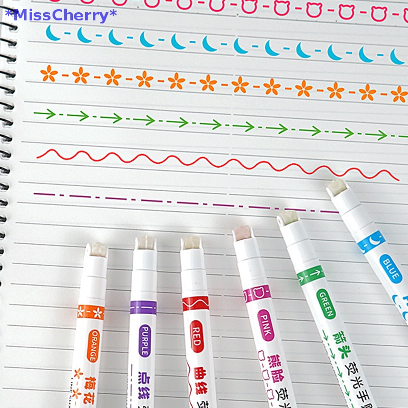 Bộ 6 Bút Đánh Dấu Dạng Lăn Nhiều Đường Viền Nhiều Hình Dạng Cho Vẽ Graffiti Nghệ Thuật Mới