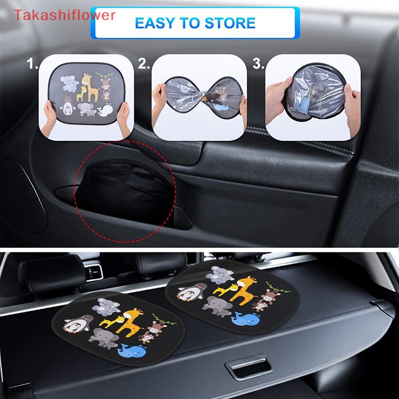 Set 2 Tấm Che Nắng UV Hình Động Vật Có Thể Gấp Gọn Tiện Dụng Cho Bé