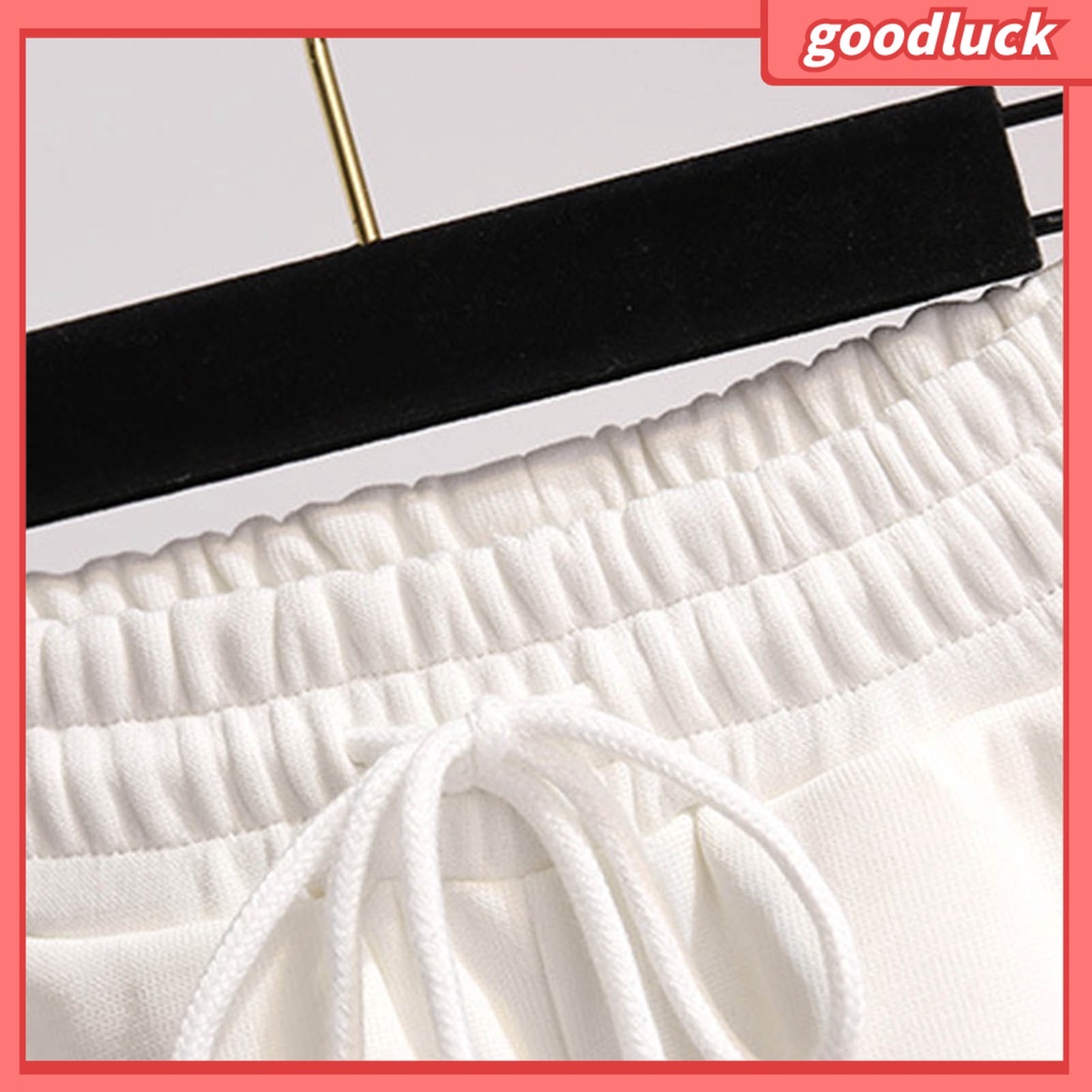 Quần Dài Lưng Thun Ống Rộng Có Túi Dây Rút In Chữ Thời Trang Xuân Thu Cho Nữ