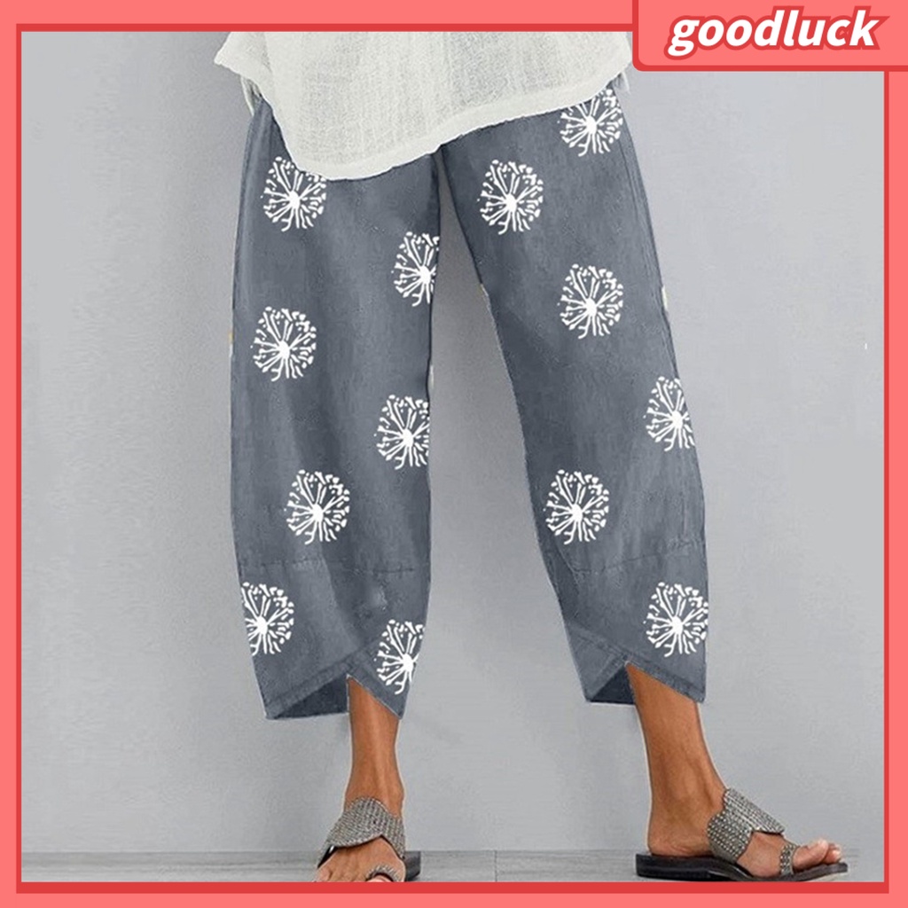 Quần Dài Dáng Rộng Bằng Polyester Co Giãn In Họa Tiết Độc Đáo Thời Trang Cho Nữ