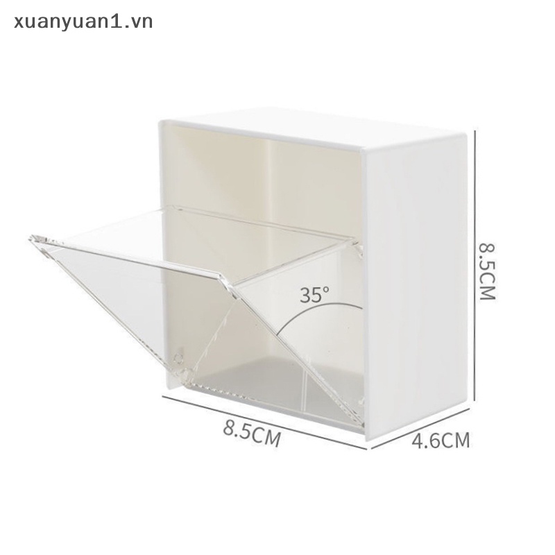 Hộp Đựng Bông Ngoáy Tai / Tăm Bông Bằng Nhựa Gắn Tường Chống Bụi Tiện Dụng