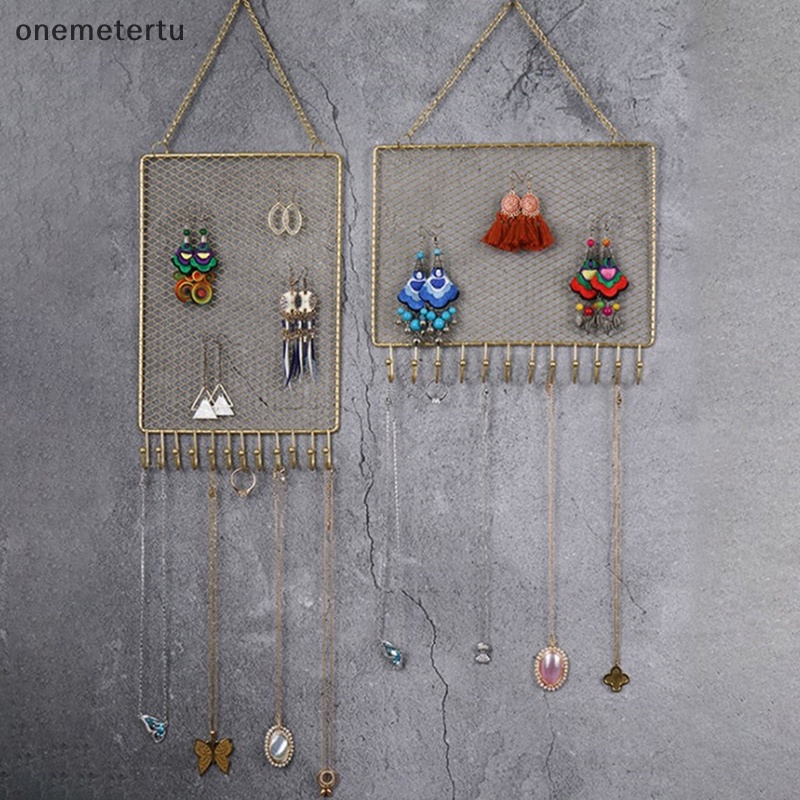 Onemetertu Móc Treo Trang Sức Gắn Tường Dạng Lưới Kim Cương Trang Trí Sắp Xếp Gọn Gàng EN