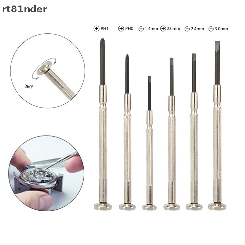 Bộ 6 Tua Vít Nhỏ Có Rãnh Dùng Sửa Chữa Đồng Hồ Đeo Tay / Mắt Kính