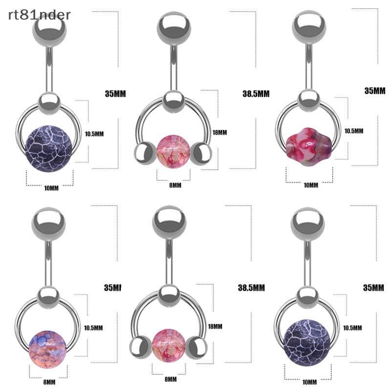 Khuyên Rốn Bằng Thép Không Gỉ Đính Đá Tự Nhiên Cho Nữ