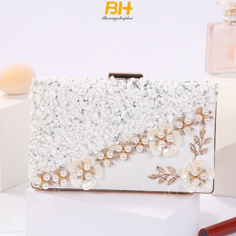 Túi Xách Dự Tiệc Thiết Kế Mới Đính Đá Lấp Lánh Thời Trang