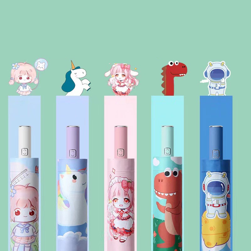 CATIMINI Dù Gấp Tự Động An Toàn Họa Tiết Hoạt Hình Cho Trẻ Em