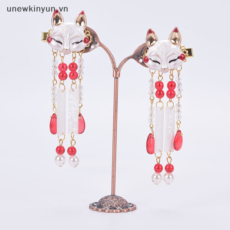 Kẹp Tóc Phối Tua Rua Hình Chú Cáo Phong Cách Anime Nhật Bản Đáng Yêu