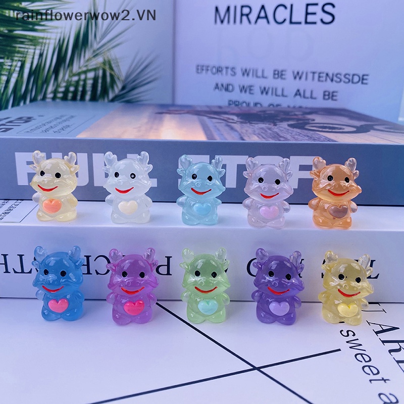 Set 2 Rồng Mini Bằng Nhựa Phát Quang Trang Trí Sân Vườn