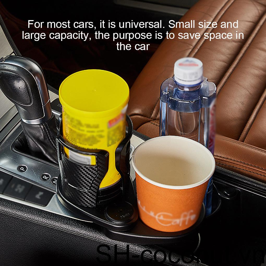 Giá Đỡ Cốc Nước Hai Ngăn Xoay Điều Khiển Xe Hơi Đa Năng