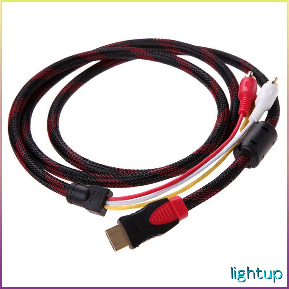 Được Thiết Kế Tinh Tế Bền Hdmi Tương Thích Nam Đến 3 Rca Video Âm Thanh Av Thành Phần Bộ Chuyển Đổi Cáp Hdtv 1080