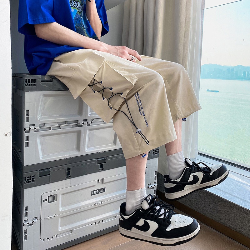 Quần Short Dáng Rộng Cỡ Lớn Phối Dây Rút Thời Trang Trẻ Trung