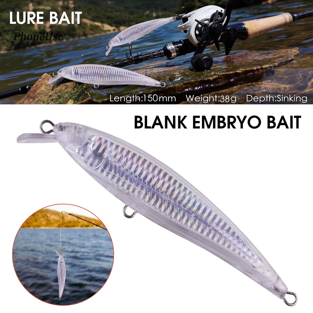 Mồi Câu Cá PU 15cm 38g Không Sơn Hình Dạng Độc Đáo