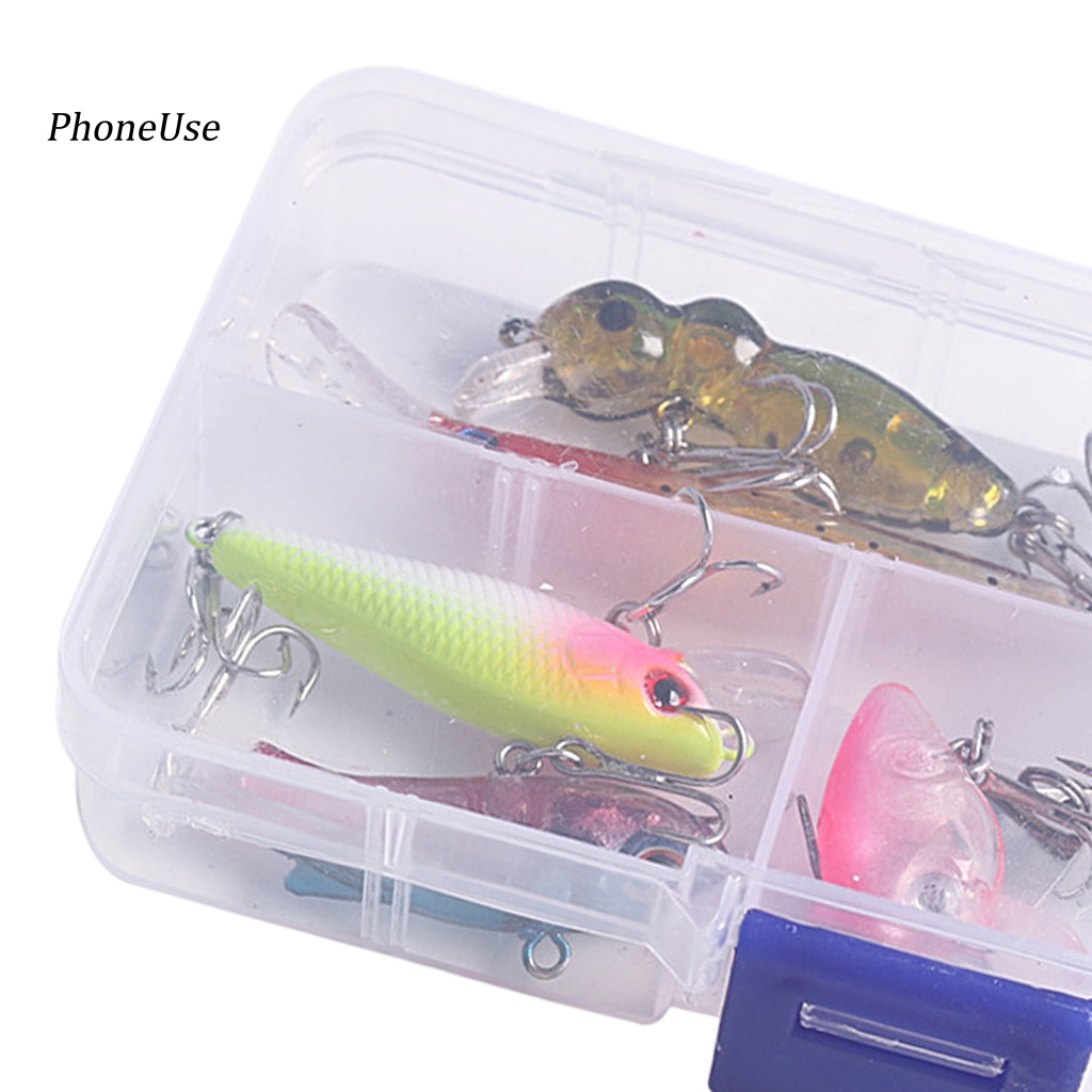 Hộp 10 Mồi Giả Nhử Cá 3D Bằng PU Có Thể Tái Sử Dụng