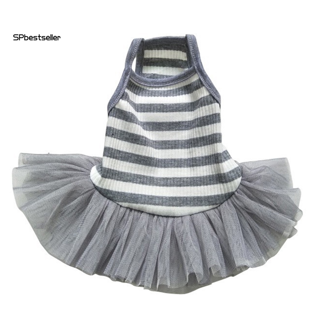 Spbestsellkr Đầm Cotton Mỏng Kẻ Sọc Tinh Tế Đáng Yêu Cho Thú Cưng Hàng Ngày