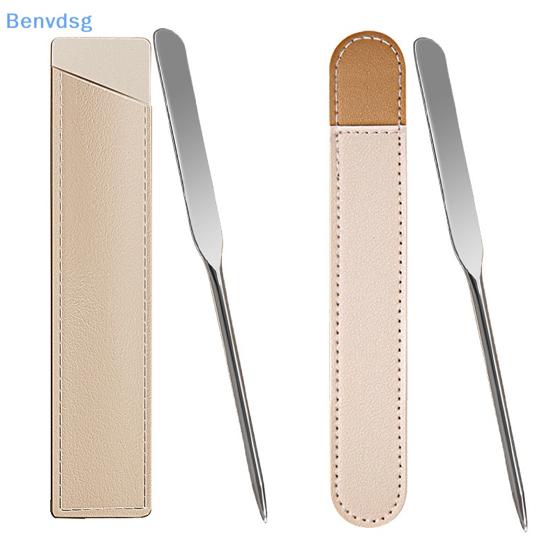 Set 1 Dụng Cụ Trang Điểm Hai Đầu Bằng Thép Không Gỉ Kèm Túi Đựng PU