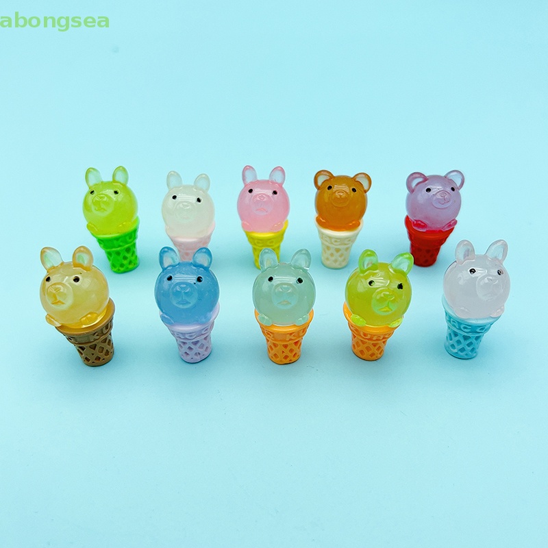 Set 2 Gấu Bông Phát Quang Dùng Trang Trí Tiểu Cảnh Độc Đáo Dễ Thương