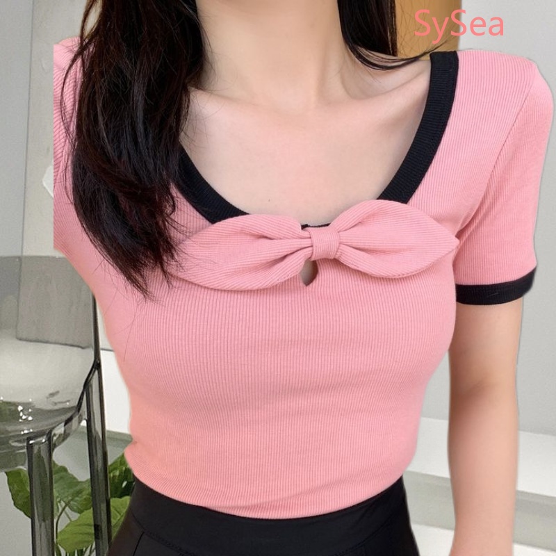 Áo Thun Nữ Ngắn Tay Cổ Tròn Thời Trang Hàn