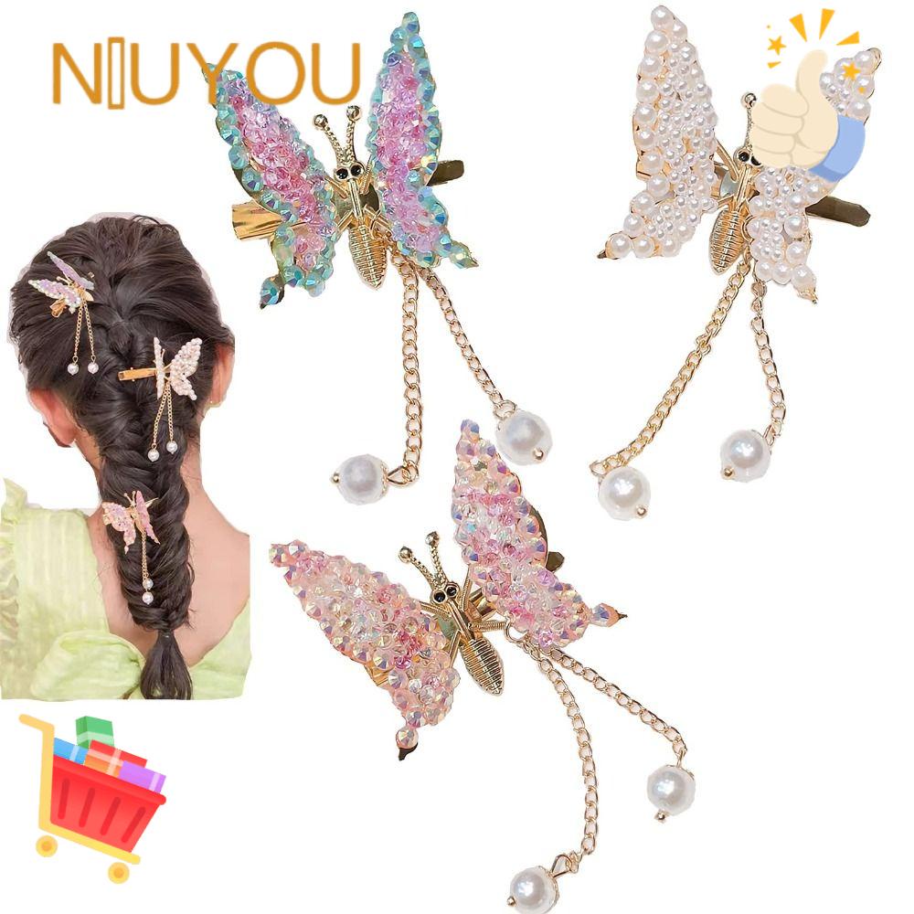 Bộ 2 Kẹp Tóc Hình Bướm Nhiều Màu Sắc Dễ Thương