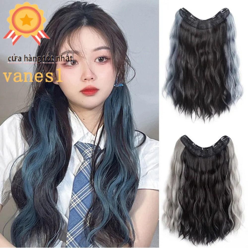 Tóc Giả Kiểu Xoăn Gợn Sóng Bằng Sợi Tổng Hợp Màu Xám Đen Tự Nhiên VANES1 Dành Cho Bạn Nữ