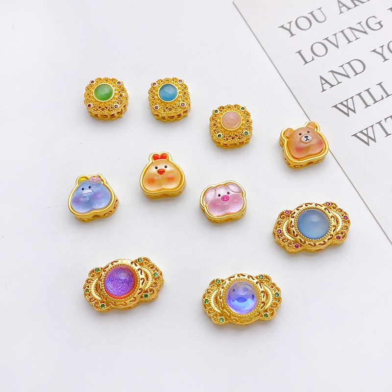 Chuỗi Hạt Đá Mặt Trăng Hình Động Vật Dùng Làm Trang Sức diy