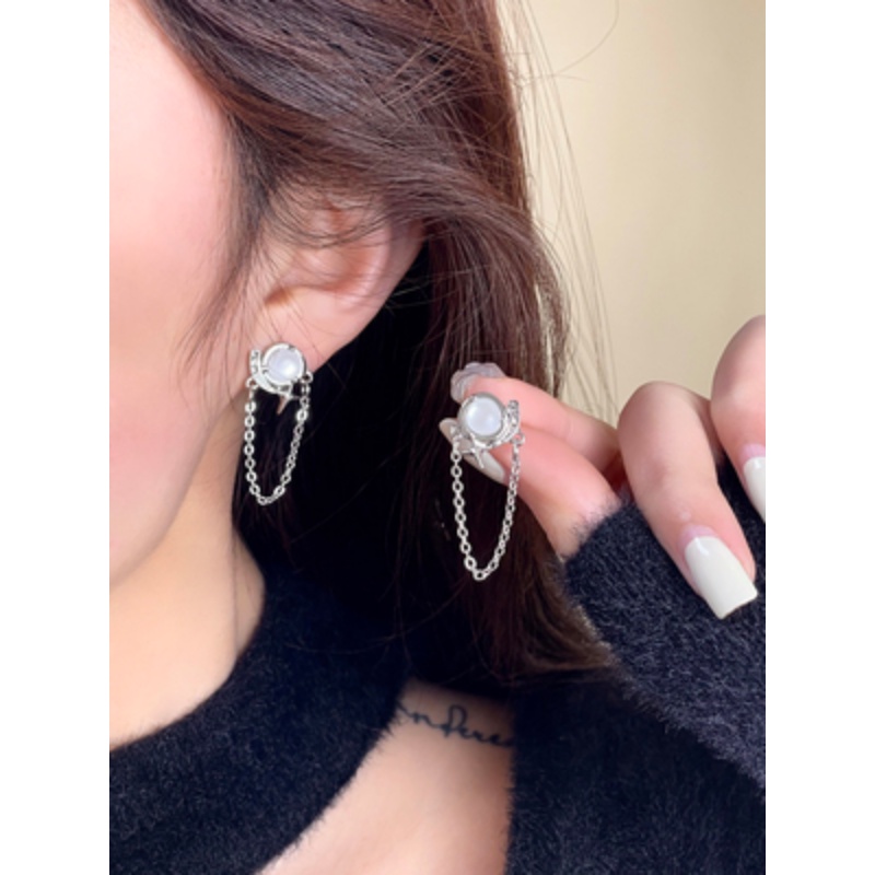 Bông Tai Mạ Bạc 925 Hình Học Độc Đáo Thời Trang Nhật Hàn Cho Nữ