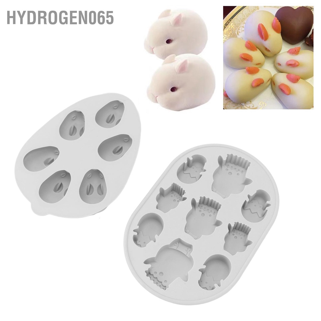 Hydrogen065 2 Chiếc Khuôn Nướng Bánh Silicon Thỏ Gà Phong Cách Silicone Cấp Thực Phẩm Dễ Dàng Phát Hành Làm Socola Cho Đá Món Tráng Miệng