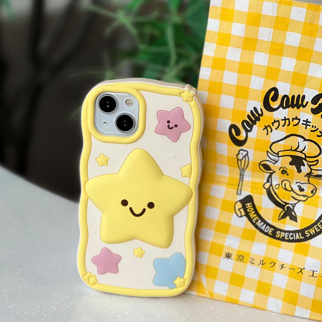 Ốp Điện Thoại Silicon TPU Mềm Hình Ngôi Sao Năm Cánh 3D Chống Sốc Chống Rơi Cho iPhone 14 13 12 11 PRO MAX