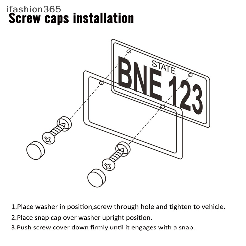 Khung Biển Số Xe Hơi / Xe Tải Bằng Thép Không Gỉ + Nắp Vít VN Thời Trang ifashion365 US Ca 1X