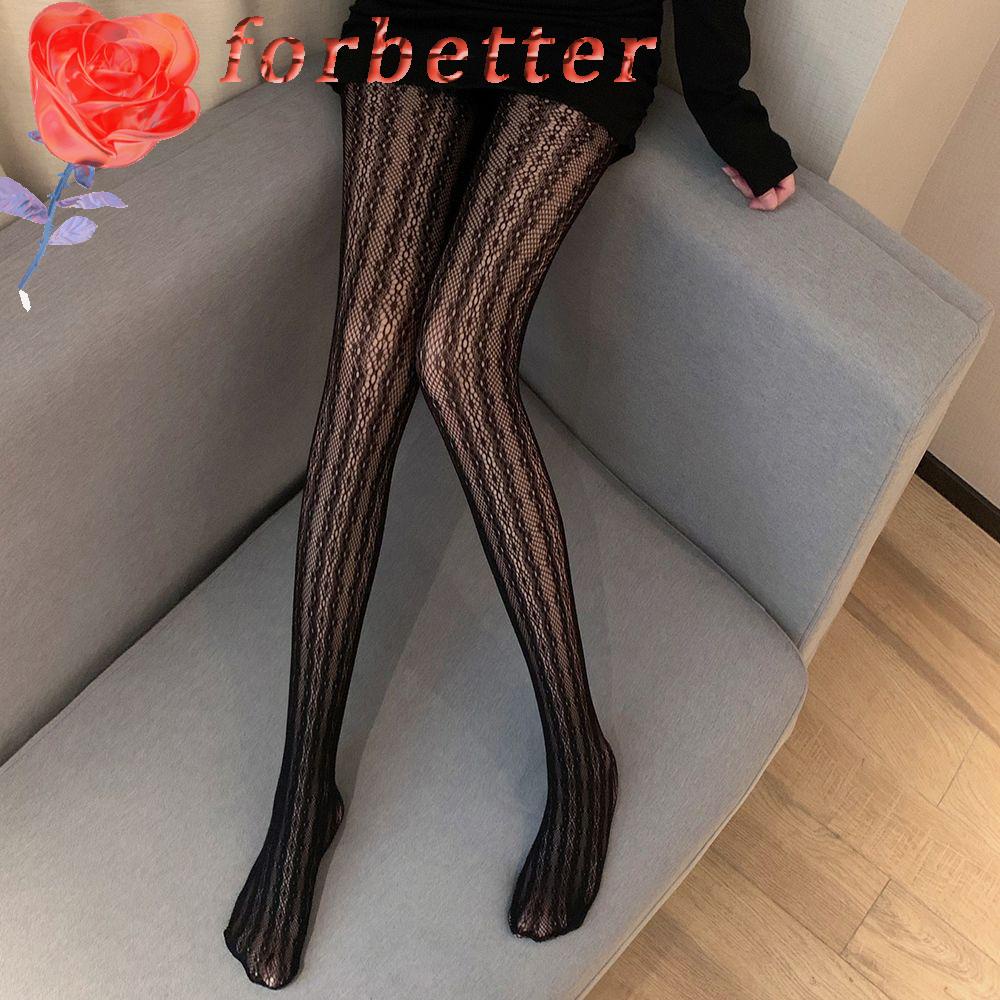 Quần Tất Lưới Nylon Trong Suốt Phối Ren Phong Cách Harajuku Lolita