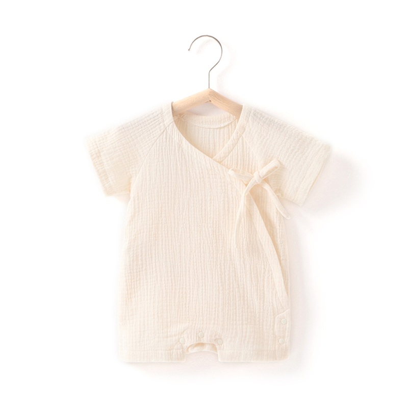 Áo Liền Quần Tay Ngắn Phong Cách Muslin Cho Bé Sơ Sinh 0-12 Tháng Tuổi