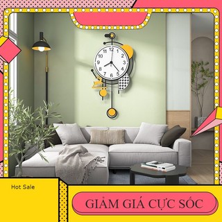 Đồng hồ trang trí nghệ thuật CL065 trang trí phòng khách - không cần khoan tường