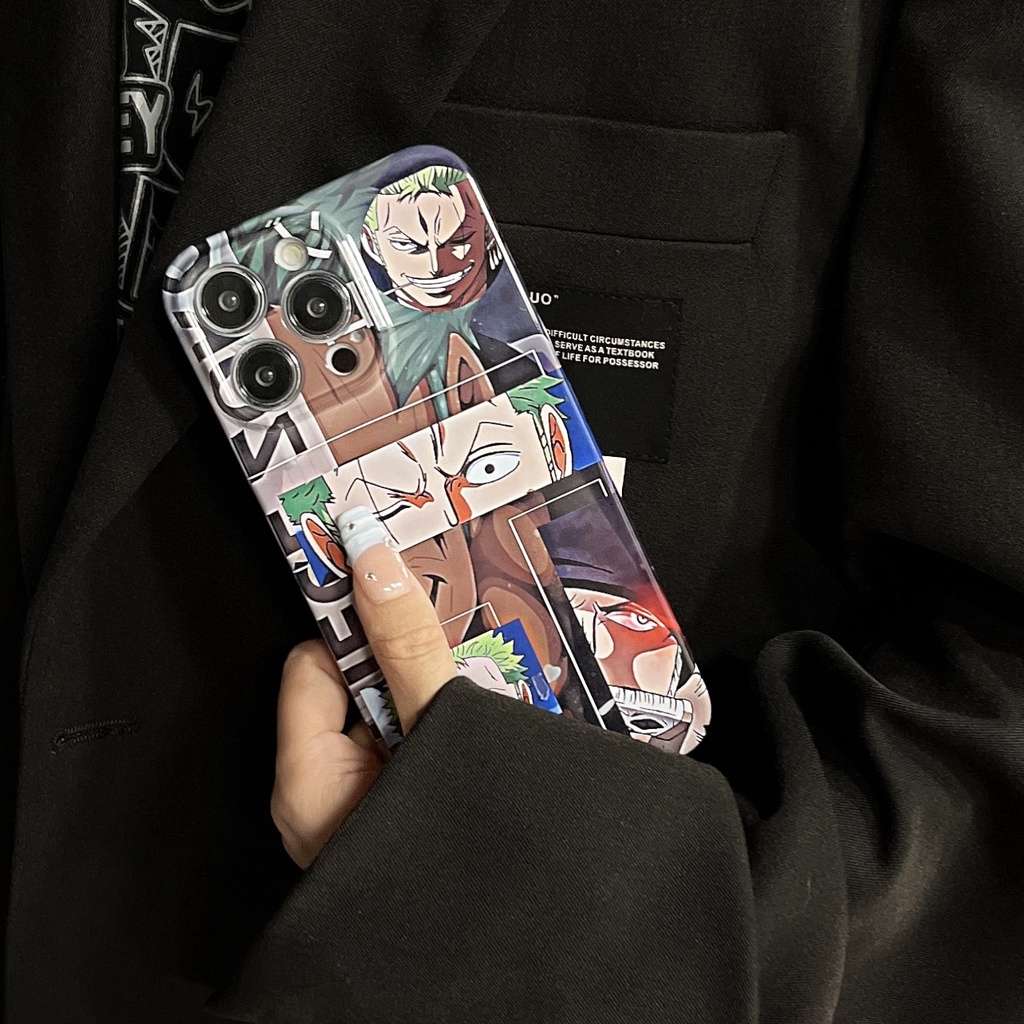Ốp Điện Thoại Nhựa PC Cứng Chống Sốc Hình One Piece Luffy Zoro Cho iPhone 14 13 12 11 Pro Max